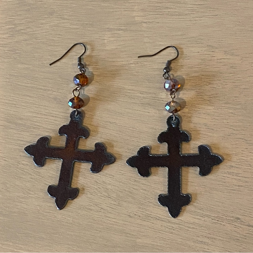 Metal Cross Earrings